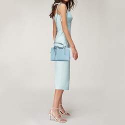 Prada Light Blue Brushed Leather Mini Re-edition 1995 Tote