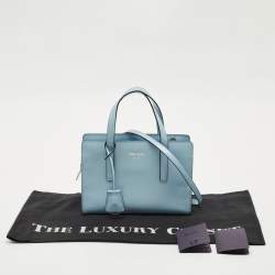 Prada Light Blue Brushed Leather Mini Re-edition 1995 Tote