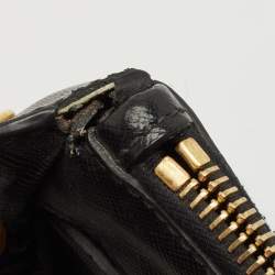 Prada Black Saffiano Leather Small Double Zip Tote