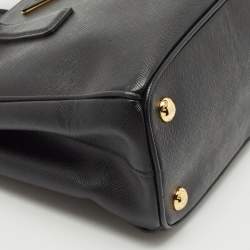 Prada Black Saffiano Leather Small Double Zip Tote