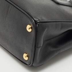 Prada Black Saffiano Leather Small Double Zip Tote
