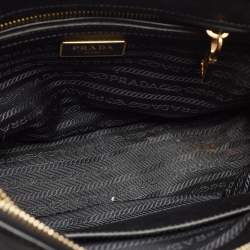 Prada Black Saffiano Leather Small Double Zip Tote