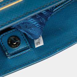 Prada Blue Medium Saffiano Galleria Satchel