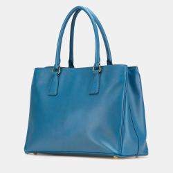 Prada Blue Medium Saffiano Galleria Satchel
