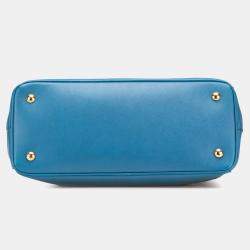 Prada Blue Medium Saffiano Galleria Satchel