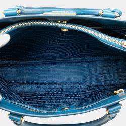 Prada Blue Medium Saffiano Galleria Satchel