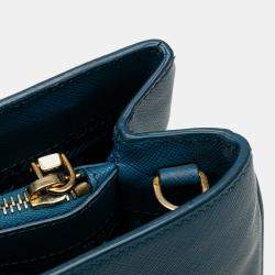Prada Blue Medium Saffiano Galleria Satchel