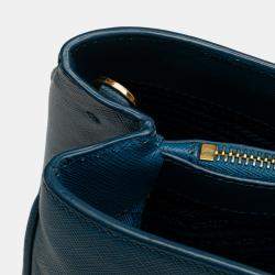 Prada Blue Medium Saffiano Galleria Satchel