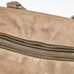 Prada Brown Ombre Leather Glace Zippers Bauletto Bag