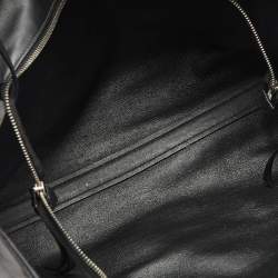 Prada Black/White Grace Lux Leather Large Ouverture Tote