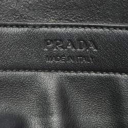 Prada Black/White Grace Lux Leather Large Ouverture Tote