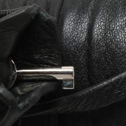 Pre Owned Prada Black Leather Gaufre Chain Shoulder Bags