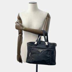 Prada Re-Nylon Triangle Logo Pet Bag Black Nylon