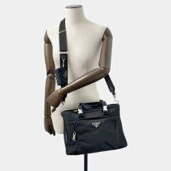 Prada Re-Nylon Triangle Logo Pet Bag Black Nylon