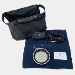 Prada Re-Nylon Triangle Logo Pet Bag Black Nylon
