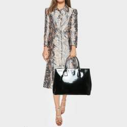 Prada Black Patent Leather Large Double Zip Tote