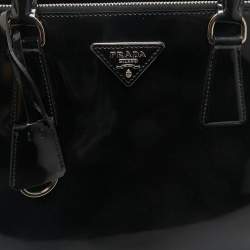 Prada Black Patent Leather Large Double Zip Tote