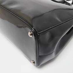 Prada Black Patent Leather Large Double Zip Tote
