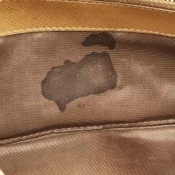 Prada Gold Saffiano Metal Leather Wallet on Chain