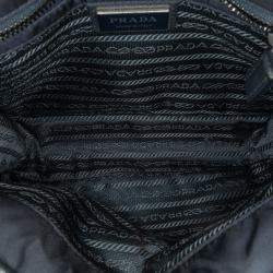 Prada Black Saffiano Trimmed Double Buckle Messenger Bag