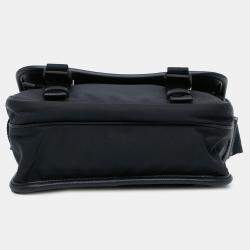 Prada Black Saffiano Trimmed Double Buckle Messenger Bag