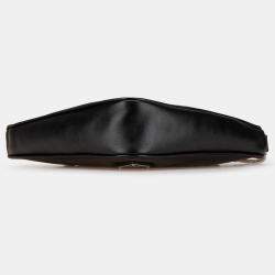 Prada Black Grace Lux Triangle Logo Embossed Triangle Wristlet Pouch