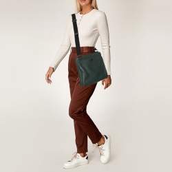 Prada Green Vitello Daino Leather Messenger Bag