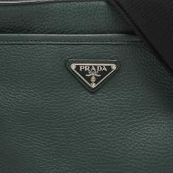 Prada Green Vitello Daino Leather Messenger Bag