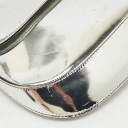 Pre Owned Prada Silver Patent Leather Small Cleo Hobo