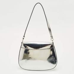 Pre Owned Prada Silver Patent Leather Small Cleo Hobo