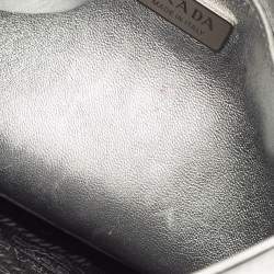 Pre Owned Prada Silver Patent Leather Small Cleo Hobo