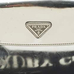 Pre Owned Prada Silver Patent Leather Small Cleo Hobo