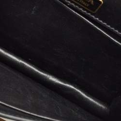 Prada Black/Beige Crocodile and Leather Cahier Flap Shoulder Bag
