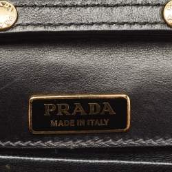 Prada Black/Beige Crocodile and Leather Cahier Flap Shoulder Bag