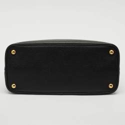 Prada Black Saffiano Cuir Leather Medium Double Handle Tote