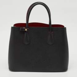 Prada Black Saffiano Cuir Leather Medium Double Handle Tote