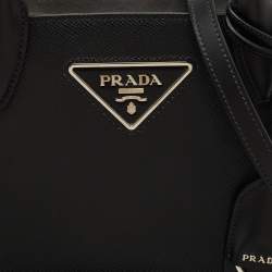 Prada Black Saffiano Cuir and City Leather Kristen Tote