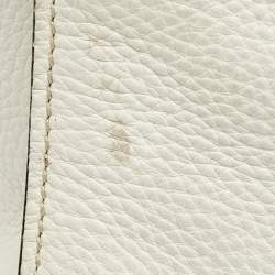 Prada White Vitello Daino Leather Tote