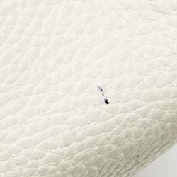 Prada White Vitello Daino Leather Tote