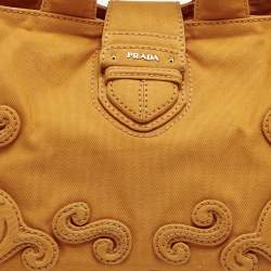 Prada Orange Canvas Shopper Tote