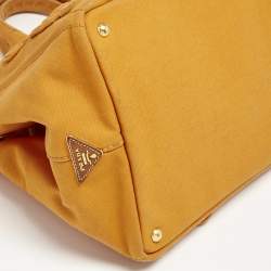Prada Orange Canvas Shopper Tote