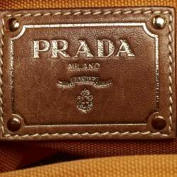 Prada Orange Canvas Shopper Tote