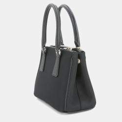Prada Galleria Mini Saffiano Lux Crystal Double Zip Satchel Bag
