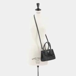 Prada Galleria Mini Saffiano Lux Crystal Double Zip Satchel Bag
