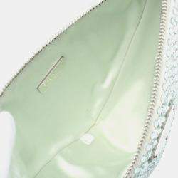 Prada Green Satin Crystal Embellished Triangle Pouch
