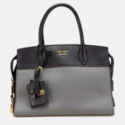 Prada Grey Saffiano and City Calf Esplanade Bag