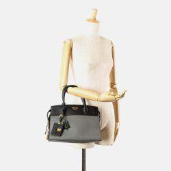 Prada Grey Saffiano and City Calf Esplanade Bag