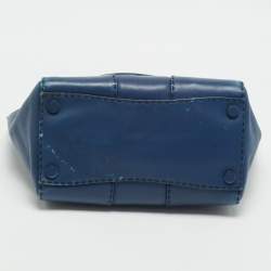 Prada Blue City Calf Leather Twin Pocket Tote