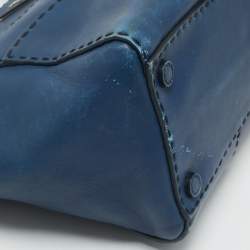 Prada Blue City Calf Leather Twin Pocket Tote