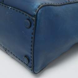 Prada Blue City Calf Leather Twin Pocket Tote